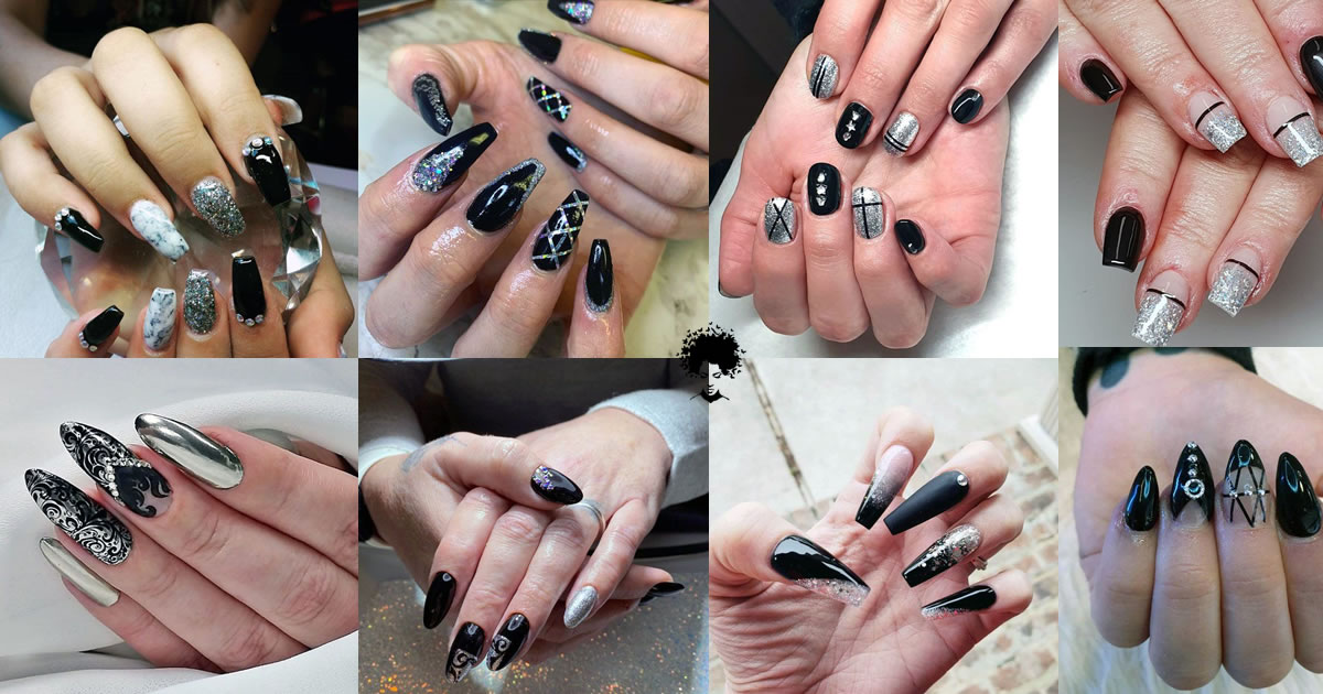 132 Best Black And Silver Nails For Women