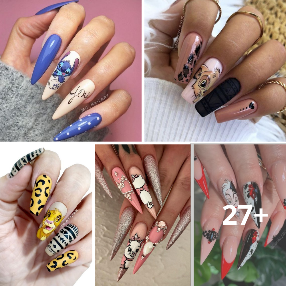 30+ Enchanting Designs for a Manicure in the Happiest Place on Earth: Magical Disney Nail Art.