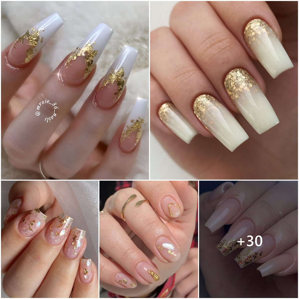 30 Elegant White And Gold Nail Ideas For Chic Ladies