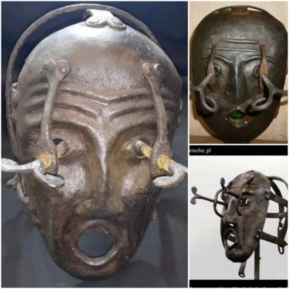 Soyjack torture mask 200-year-old torture tool made of bronze from Germany.