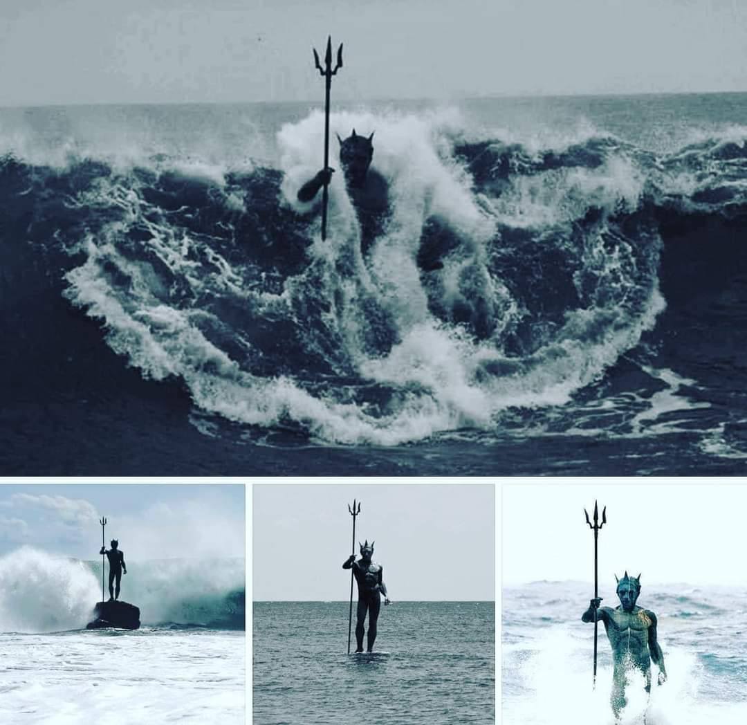 The Statue Of Poseidon, Which Appears Or Disappears Depending On The Sea Level