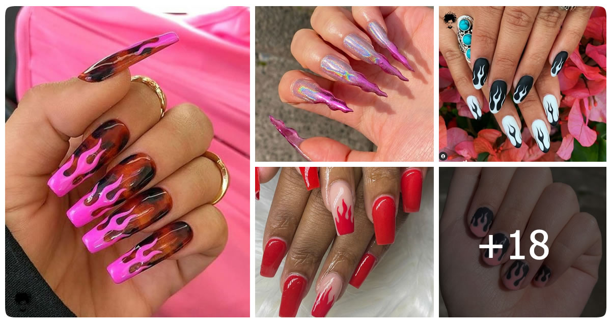 18 H๏τ Flame Nails For Summer 2023