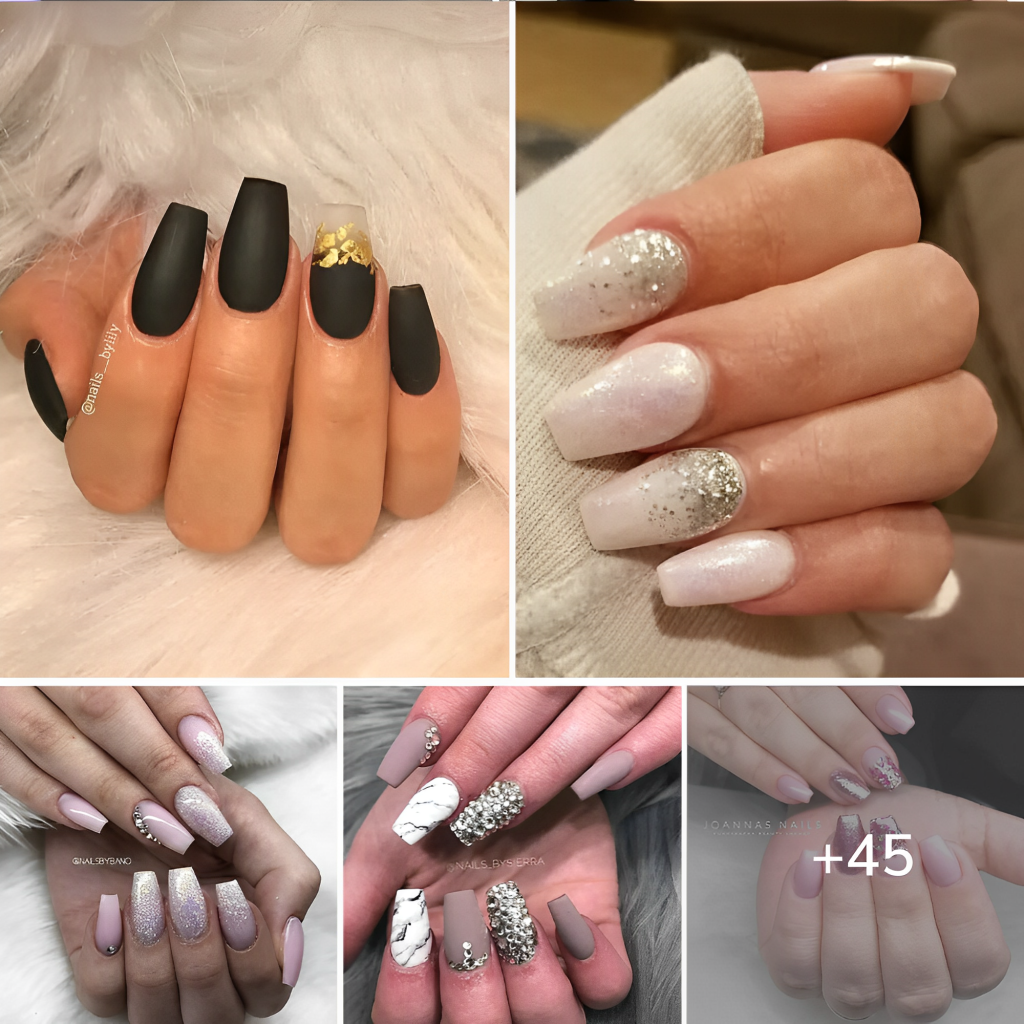 49 Dazzling Brief Coffin Nails To Praise Any Outfit