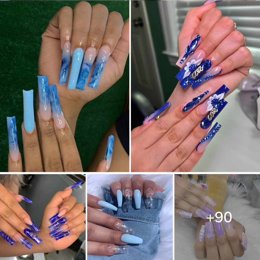 Top 97 Best Clear Blue Nails For Women – Transparent Fingernail Design Ideas