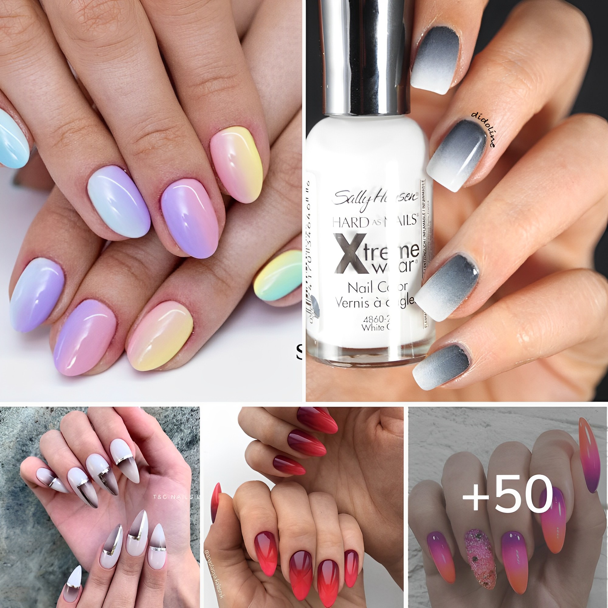 50 Stunning Ombre and Tutorial Nail Designs.