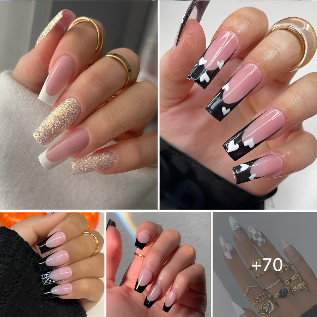 70 Black French Tip Nail Design Ideas For 2023 That Are Trending Now