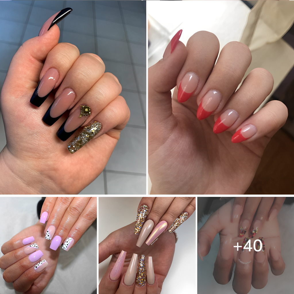 50 Pictures: Stylish Summer time Nail Colors & Designs : Scorching Pink Flame Tip Nails