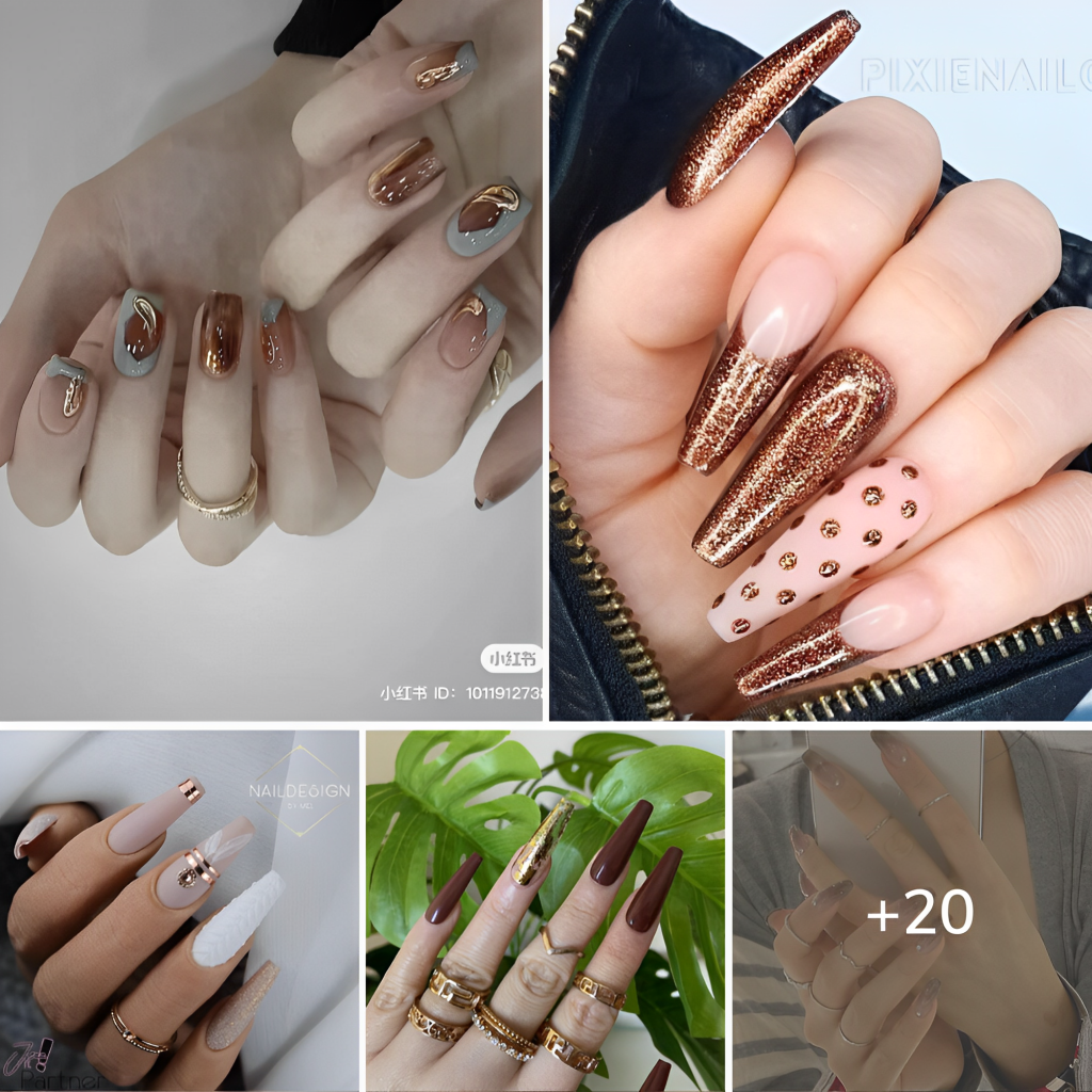 20 Simple Brown Coffin Nails For You To Rock This 12 months