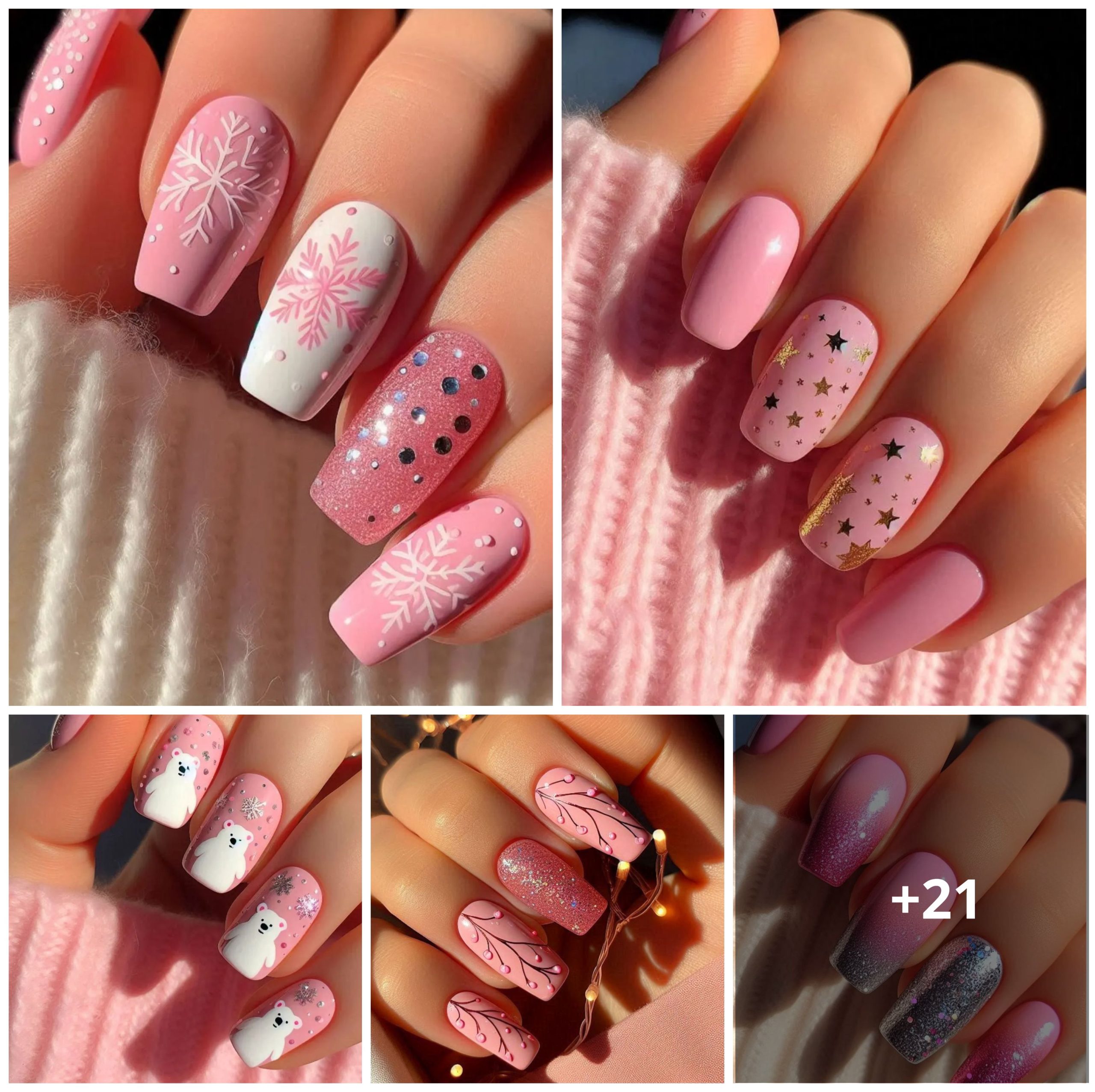 21 Pink Christmas Nail Trends to Try in 2024