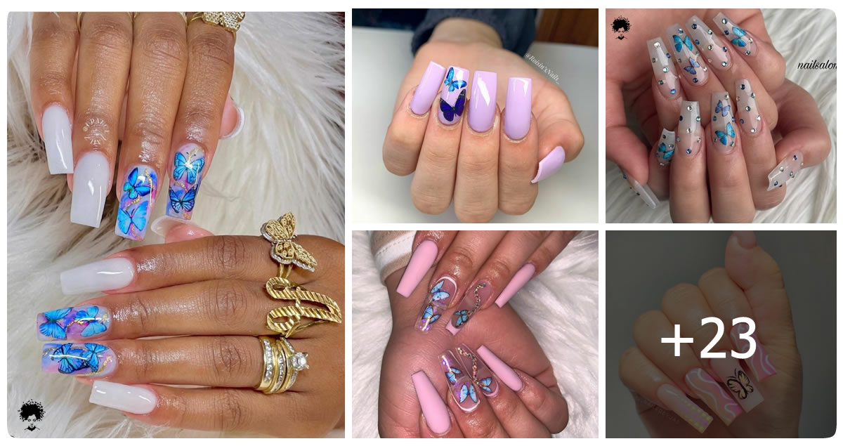 23 Pretty ʙuттerfly Nails For Summer