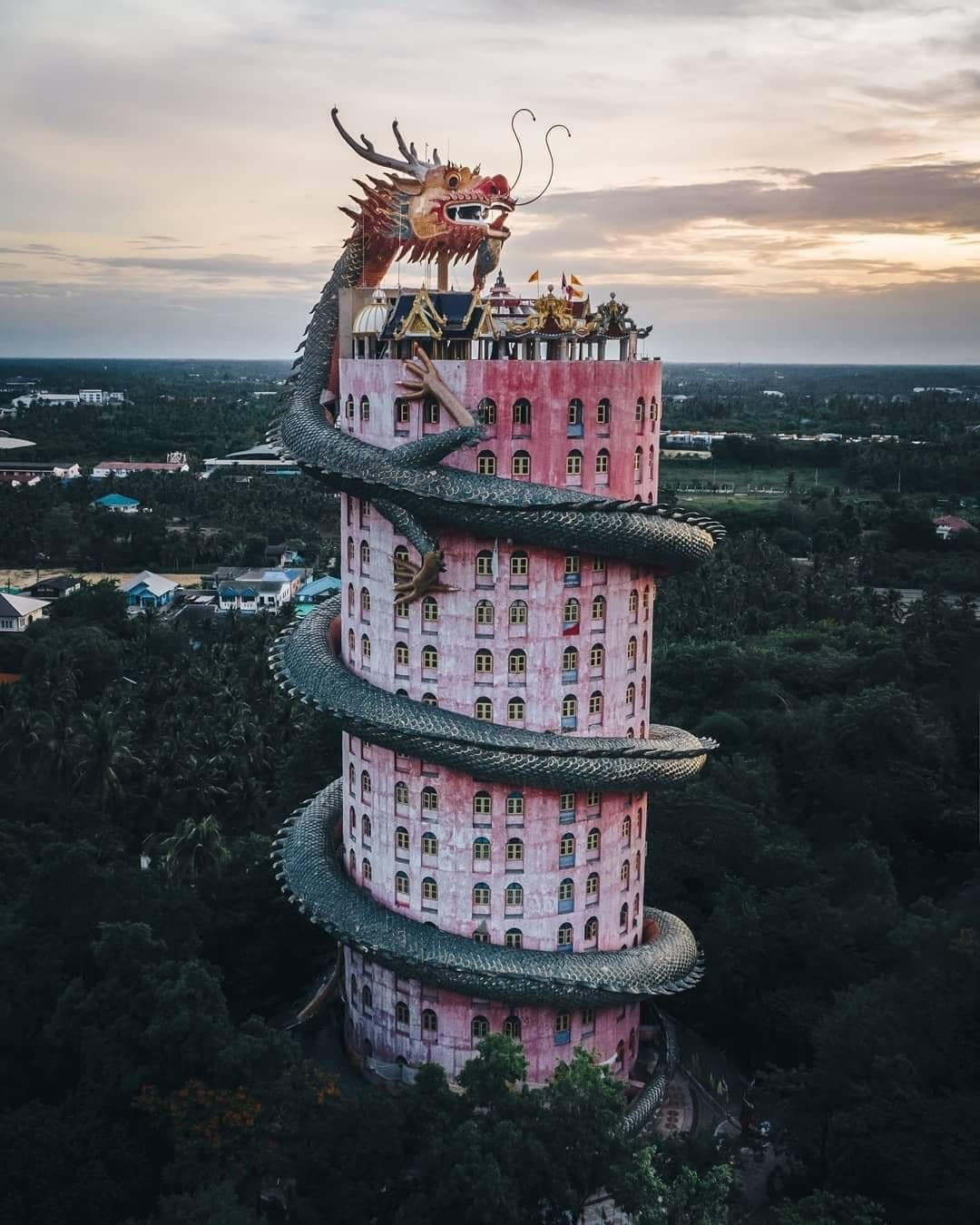 Wat Samphran, Thailand’s Dragon Tower Temple