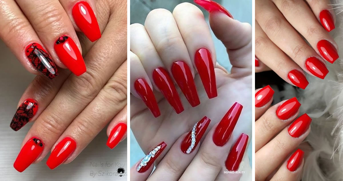 22 Amazing Ways to Rock Red Coffin Nails 2023