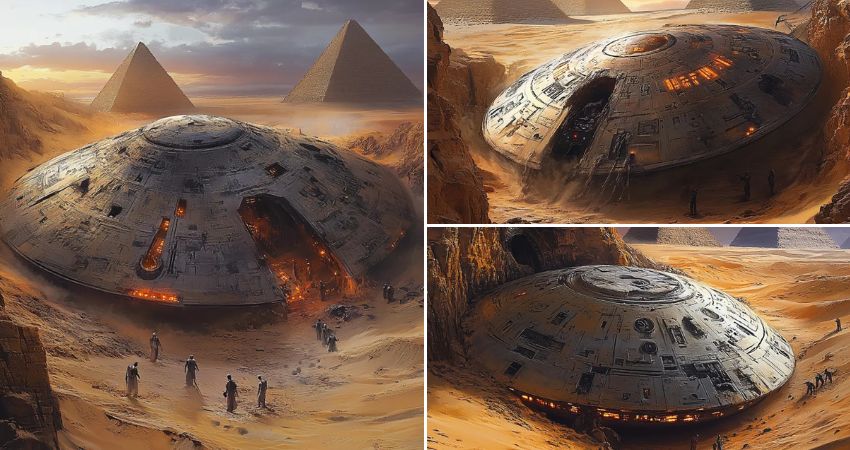 Ancient UFO Uncovered: 5,000-Year-Old Flying Saucer Found Beneath the Egyptian Desert Sands.