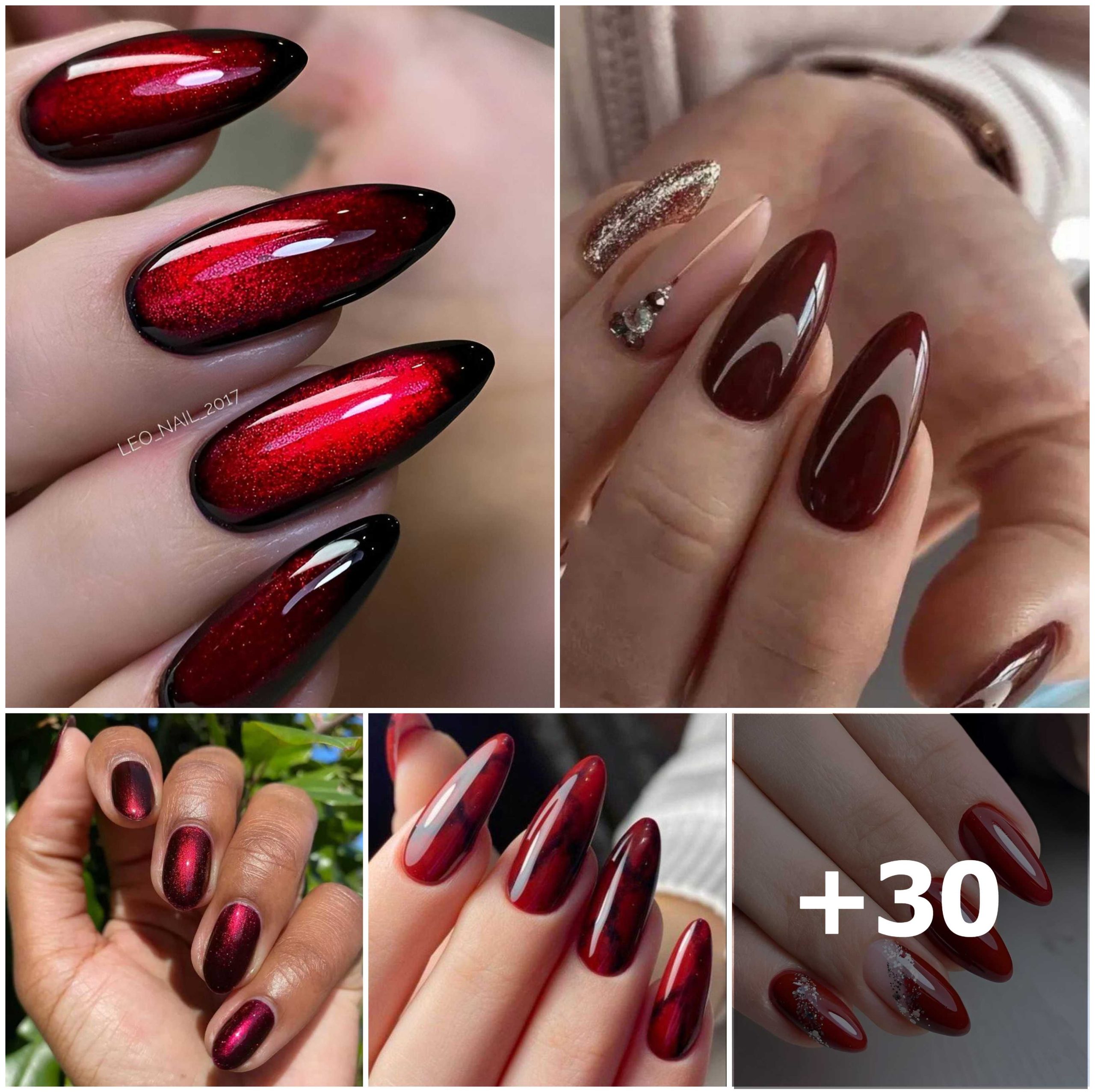 30 Alluring Dark Red Nail Designs Perfect for Winter