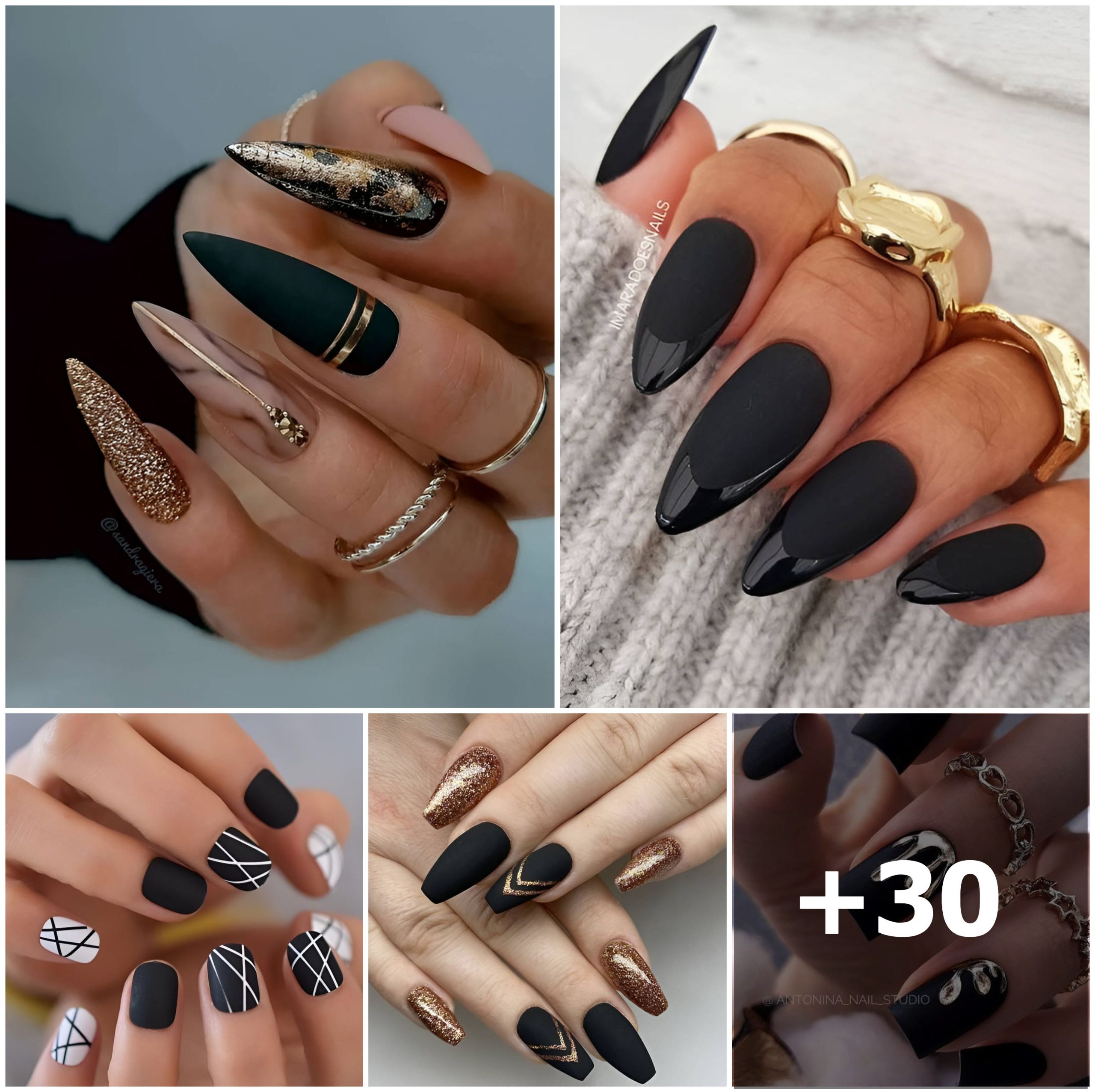 30 Classy Black Nail Designs To Glam You Up