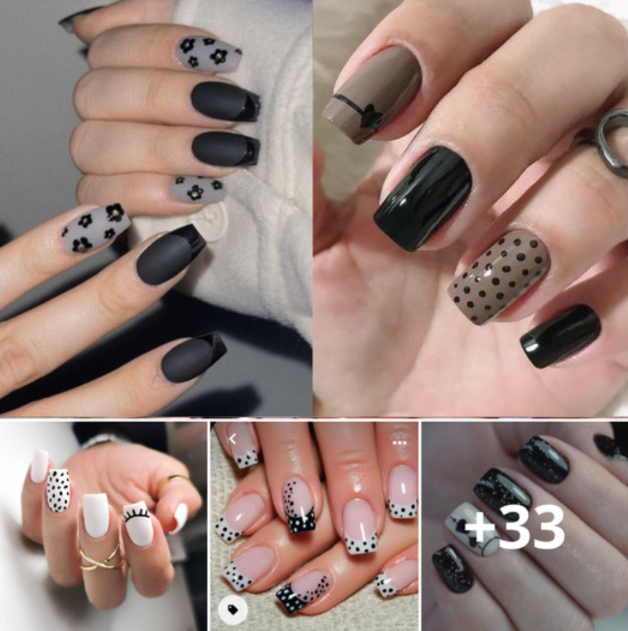 30 Effortlessly Chic Black-And-White Nail Designs So Easy To Copy