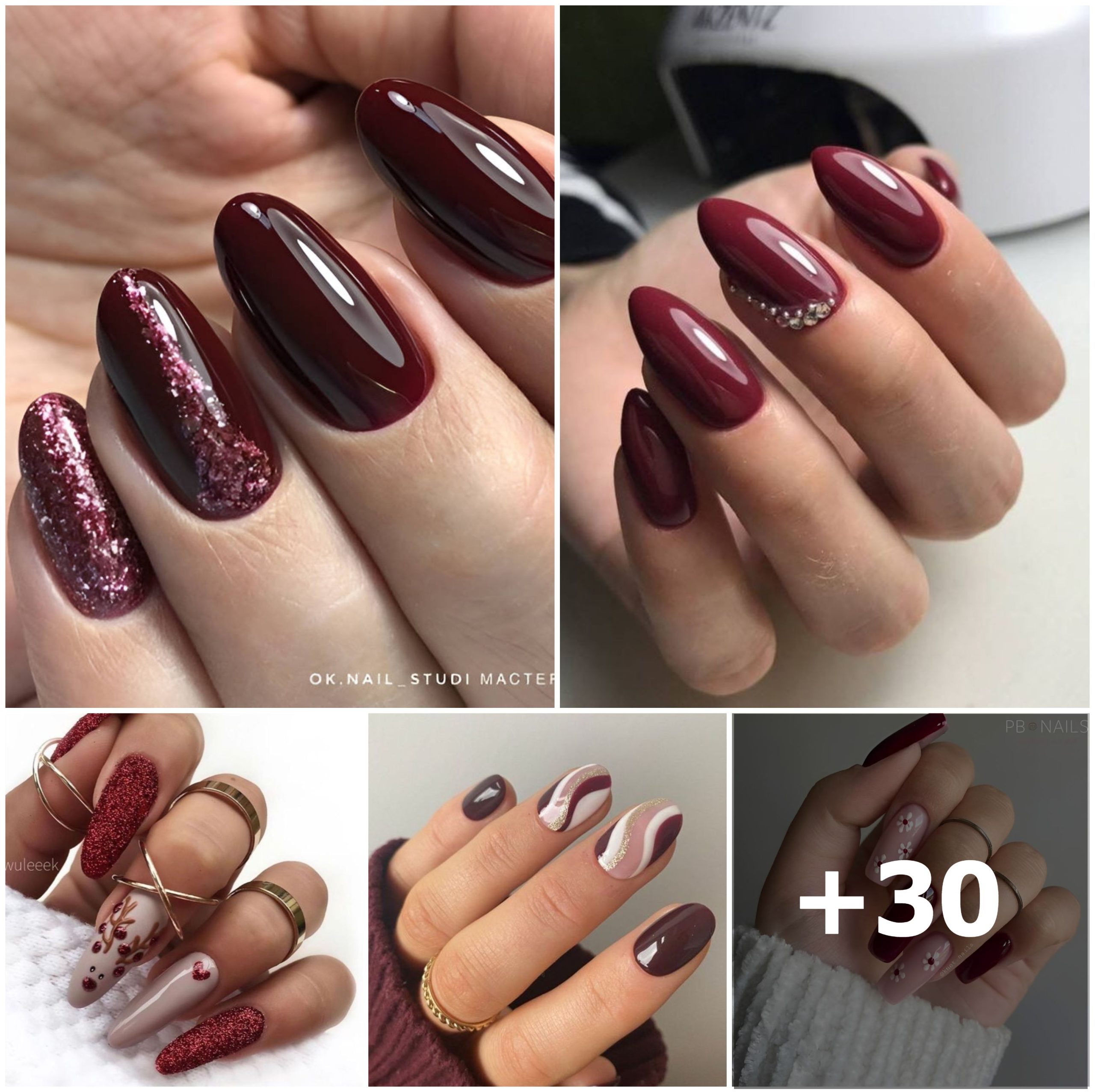 30 Elegant Burgundy Nails To Enhance Your Feminity