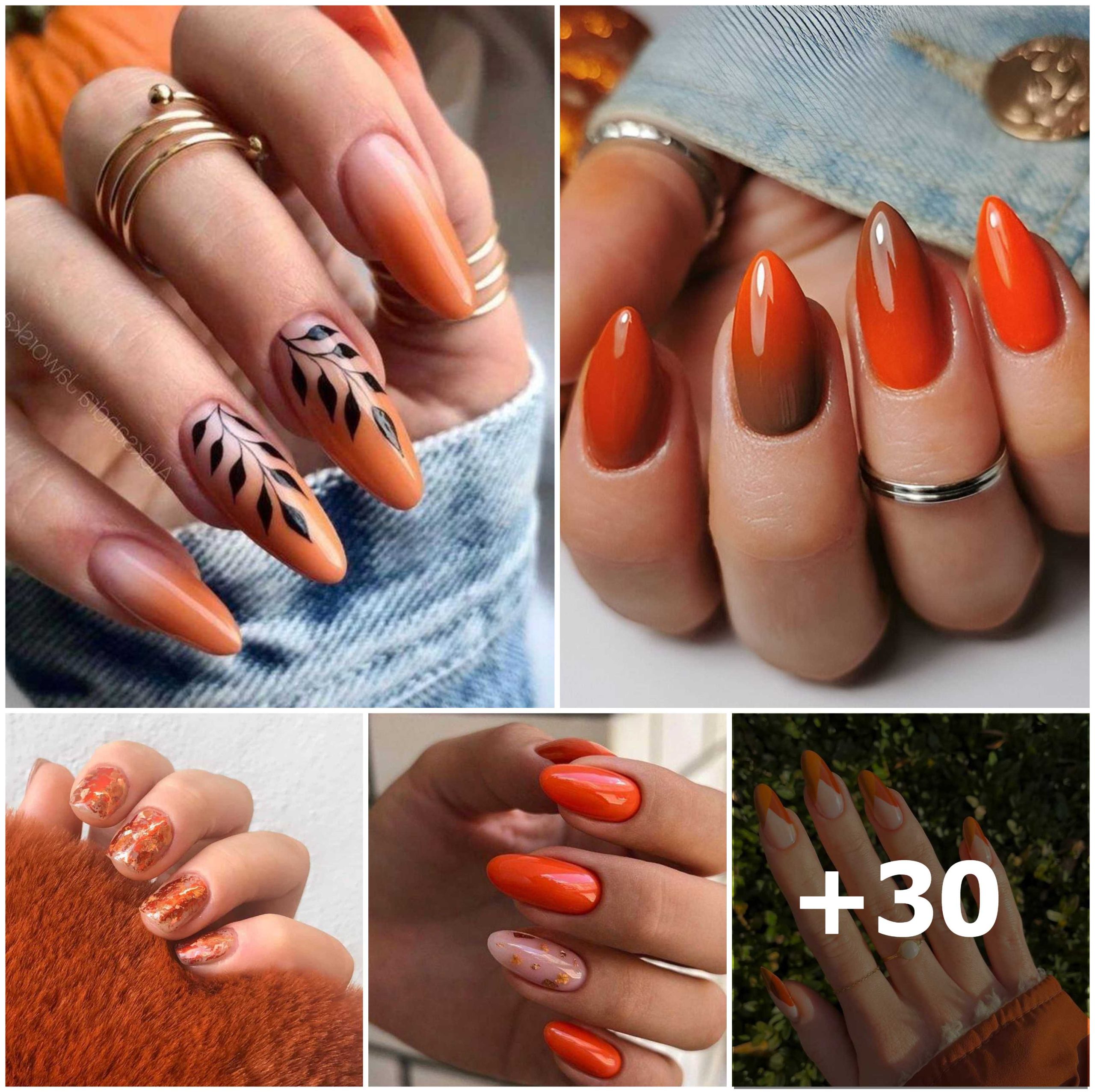 30 Stunning Burnt Orange Nail Ideas with a Simple Touch 30 Stunning Burnt Orange Nail Ideas with a Simple Touch