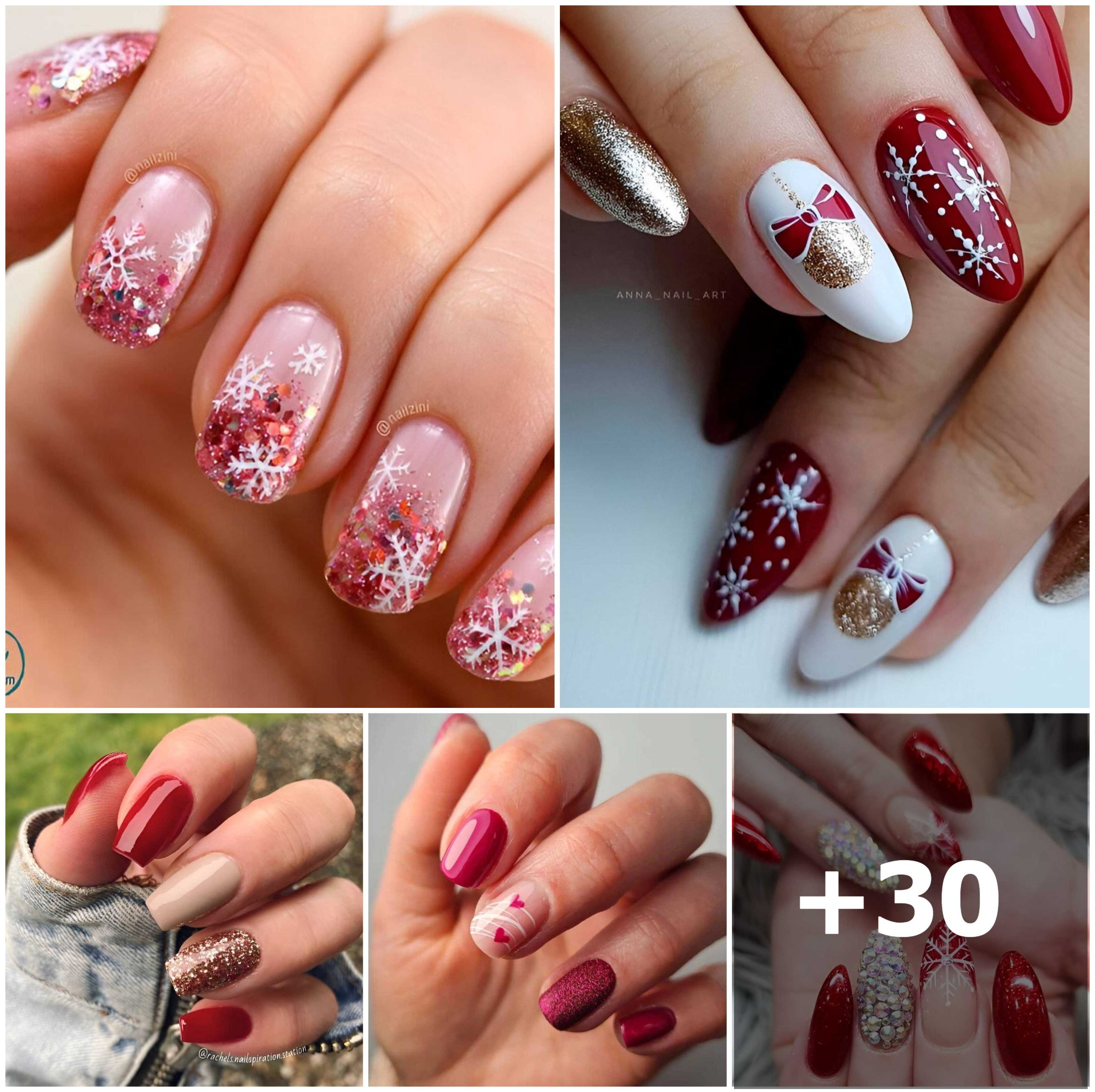 30 Stunning Red Glitter Nails to Shine at Christmas Parties