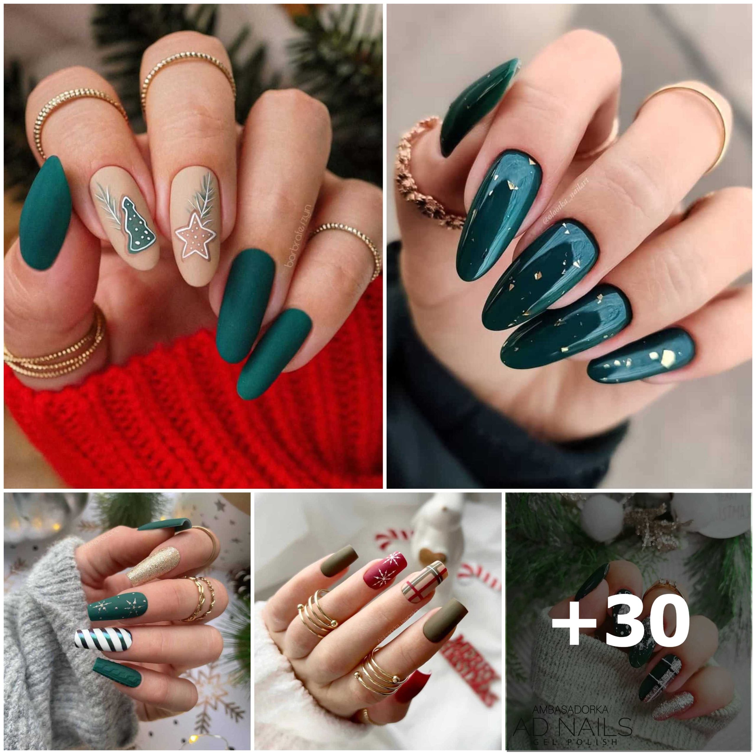 30 Stylish Green Christmas Nail Designs to Explore This Season