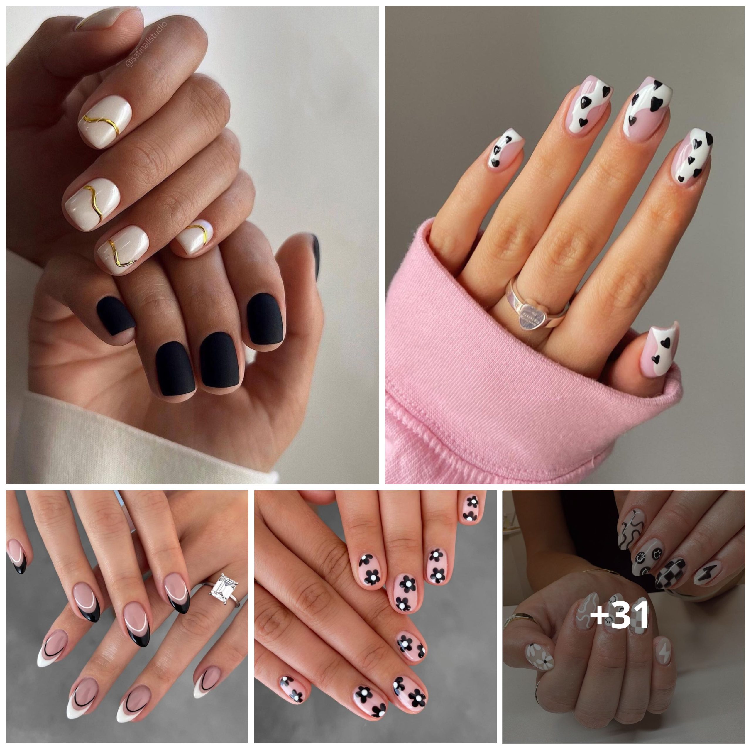 31 Beautiful Black And White Nails You Can Wear All Year Long