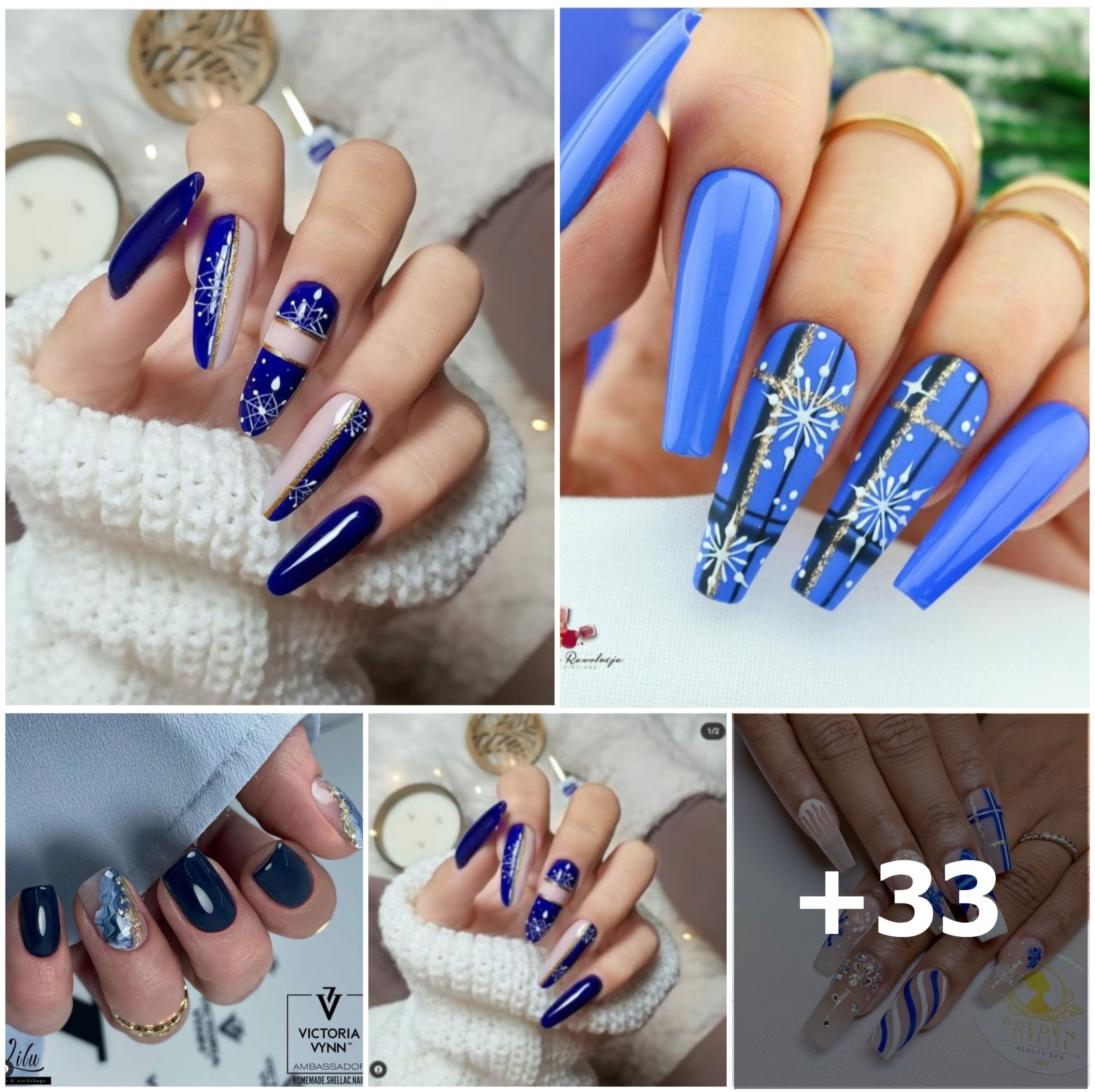 32 Gorgeous Blue Nails For 2024 Holidays