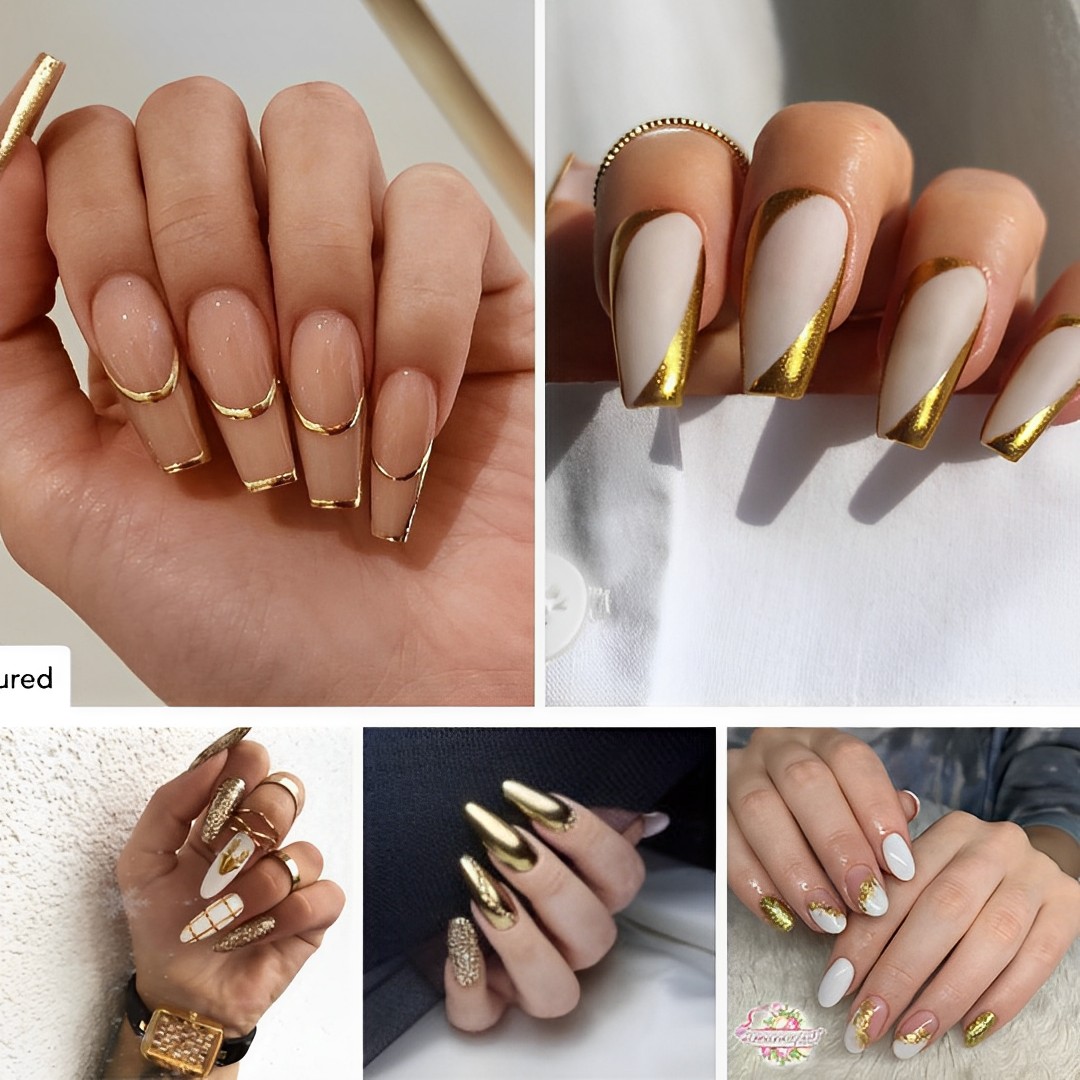 43 Elegant Gold Nails You Should Try In 2024