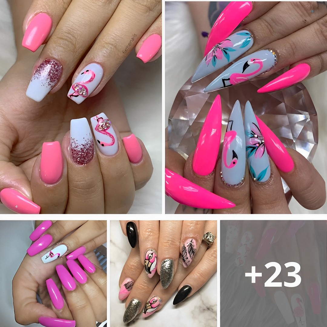 30 Cute Flamingo Nails For 2023