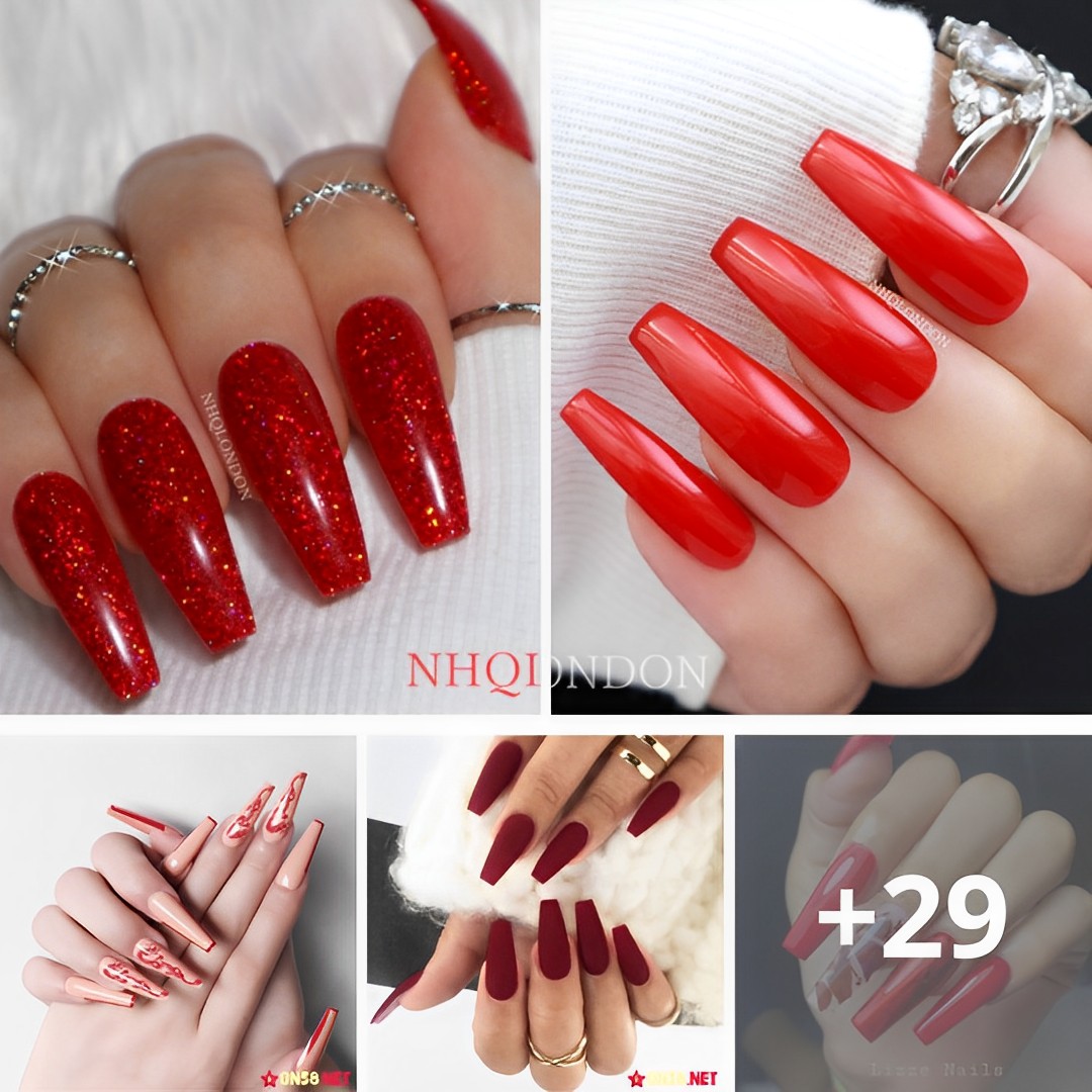 Red coffin nails can be worn in 40 gorgeous ways.