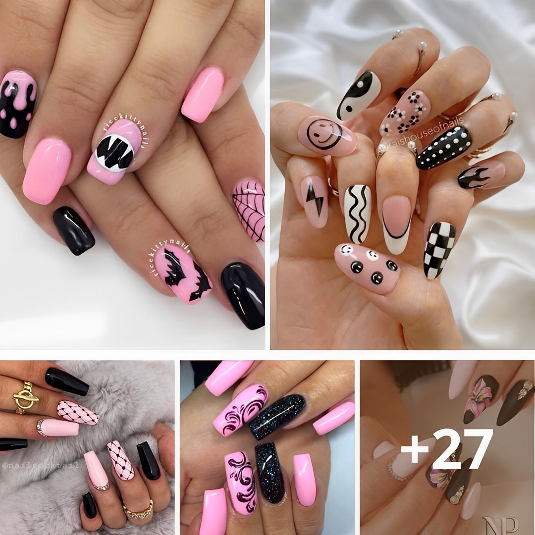 30 Black Pink Nails That’ll Stick Out Like A Sore Thumb