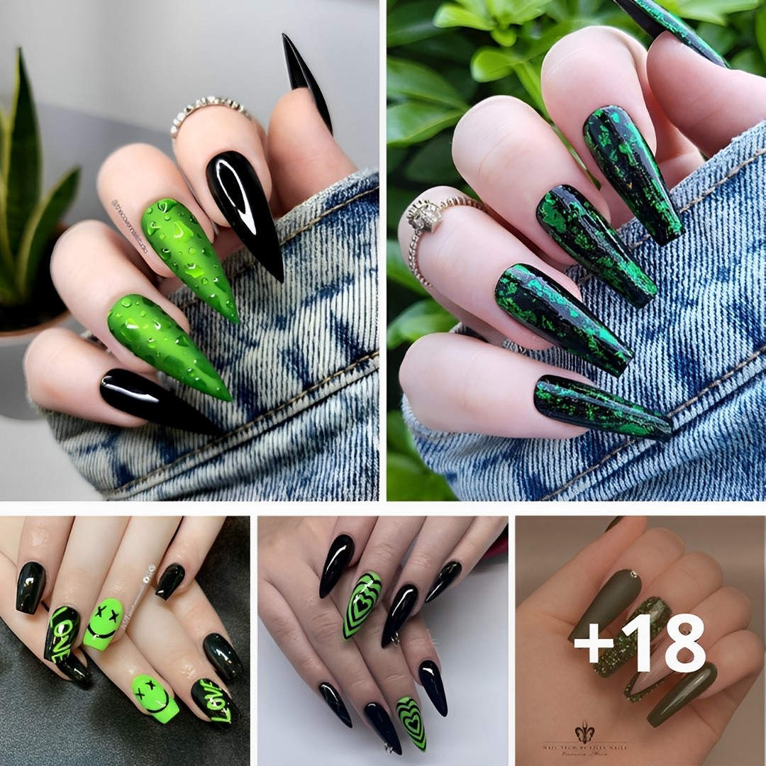 30 Trendiest Green And Black Nails