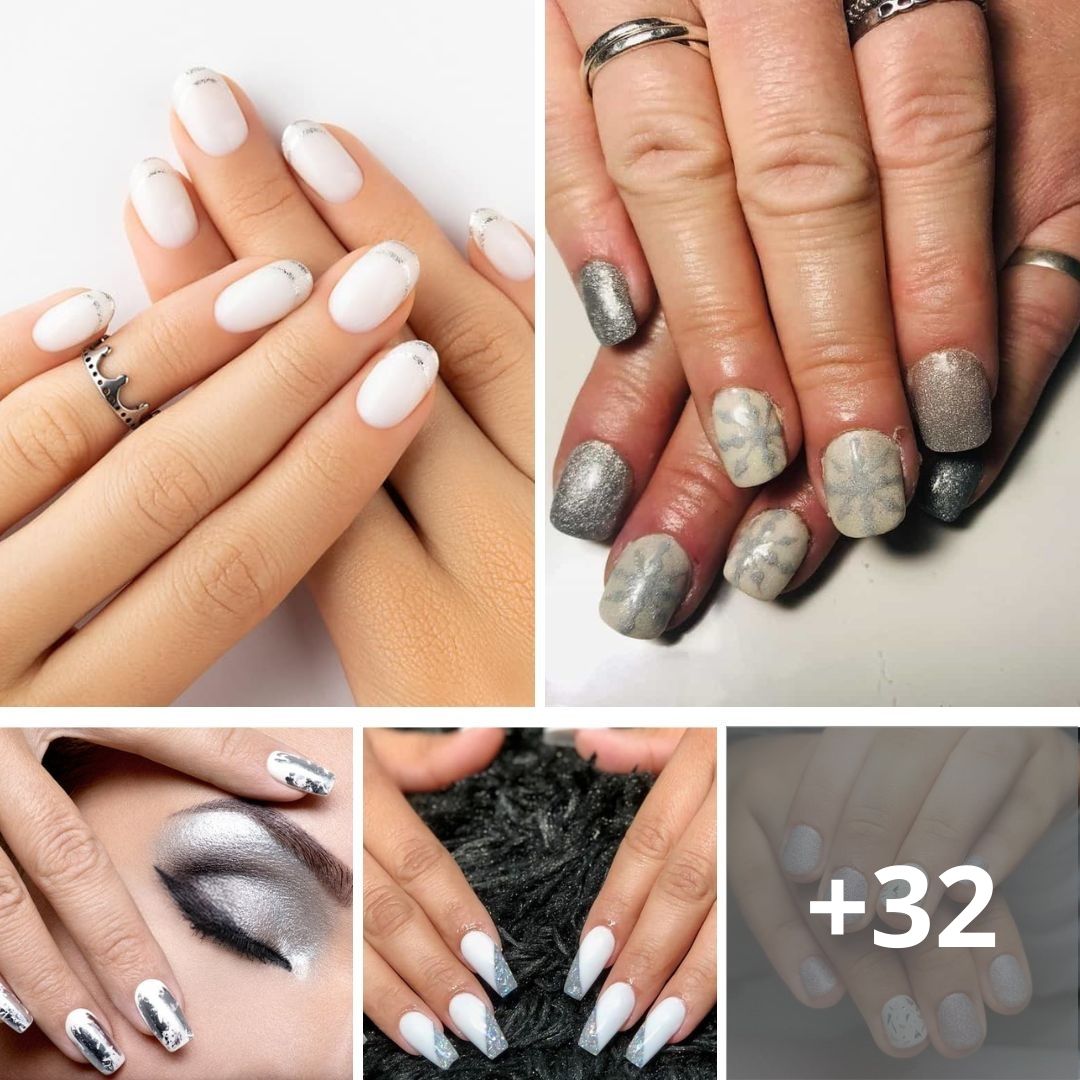 30 Winning Looks With White And SiƖver Nails