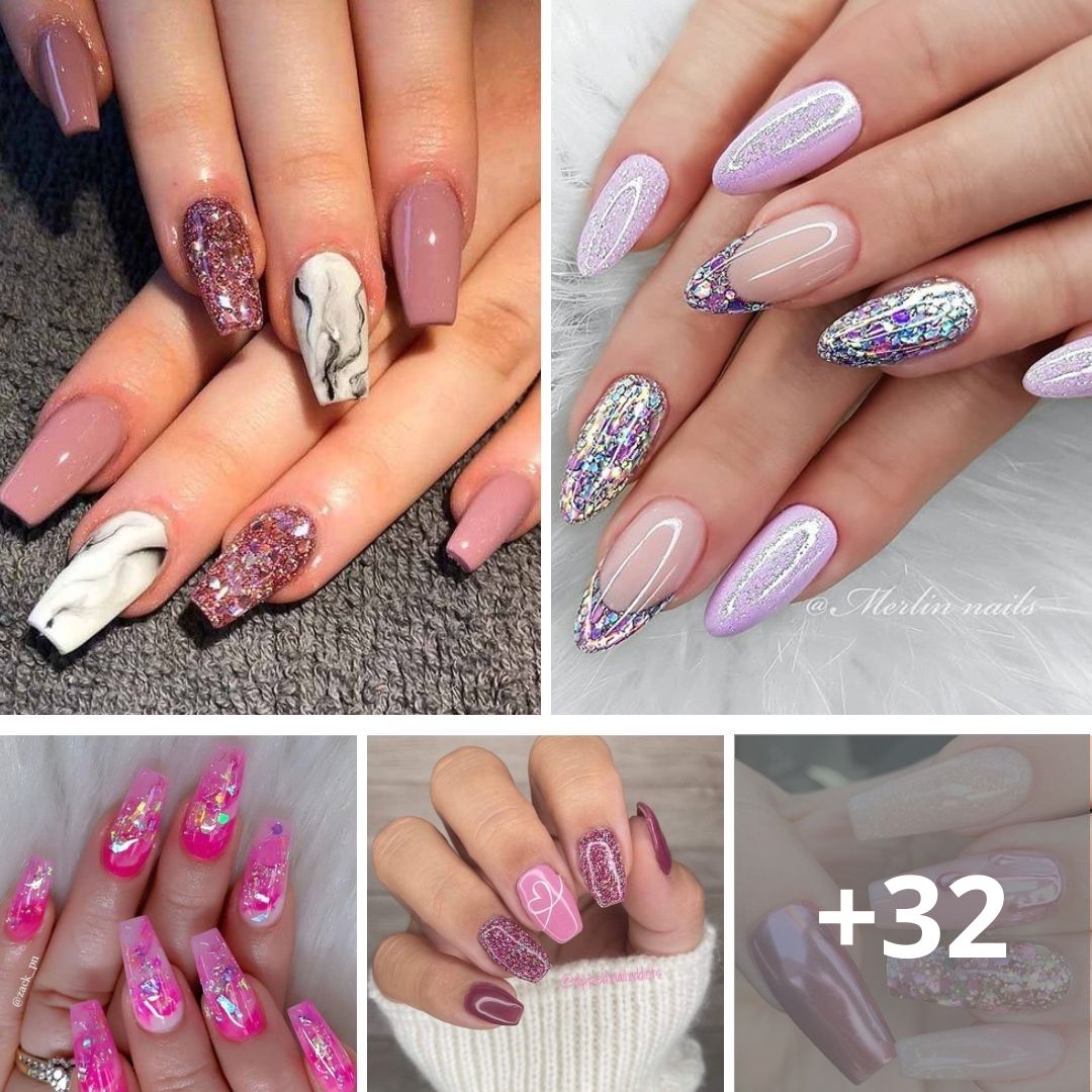 Pink glitter nails will stand out; get the look right away! 60+ excellent ideas