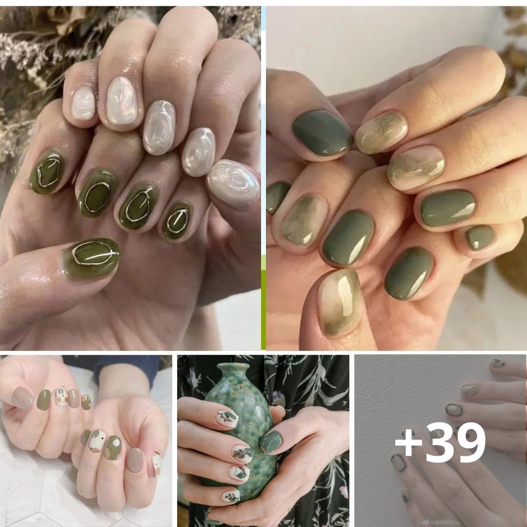 55+ Olive Green Nails That Are Trending Right Now