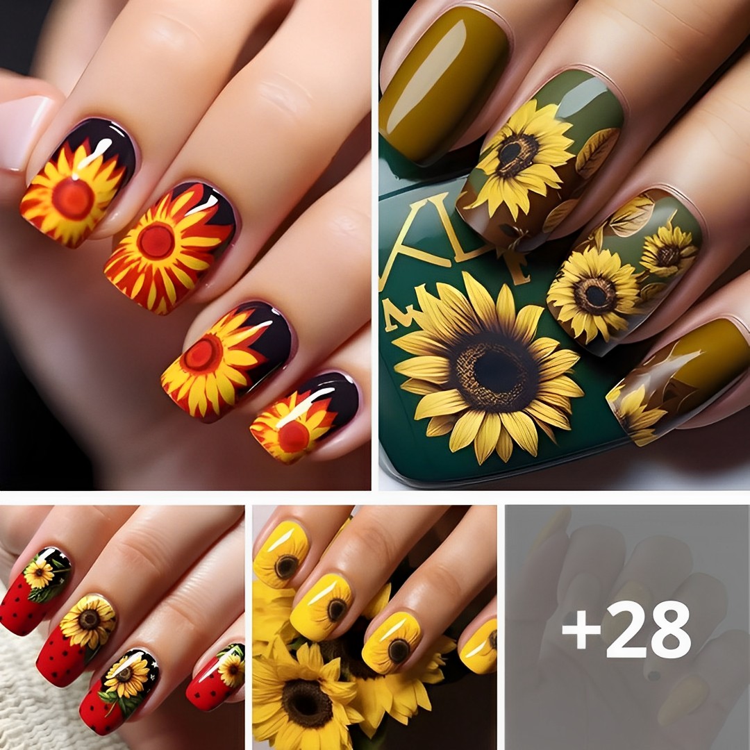 46 Trendy Summer Sunflower Nails For Beginners To Copy ASAP