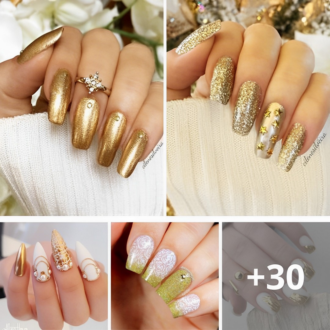 37 Gold Nail Designs To Try: All That Glitters.