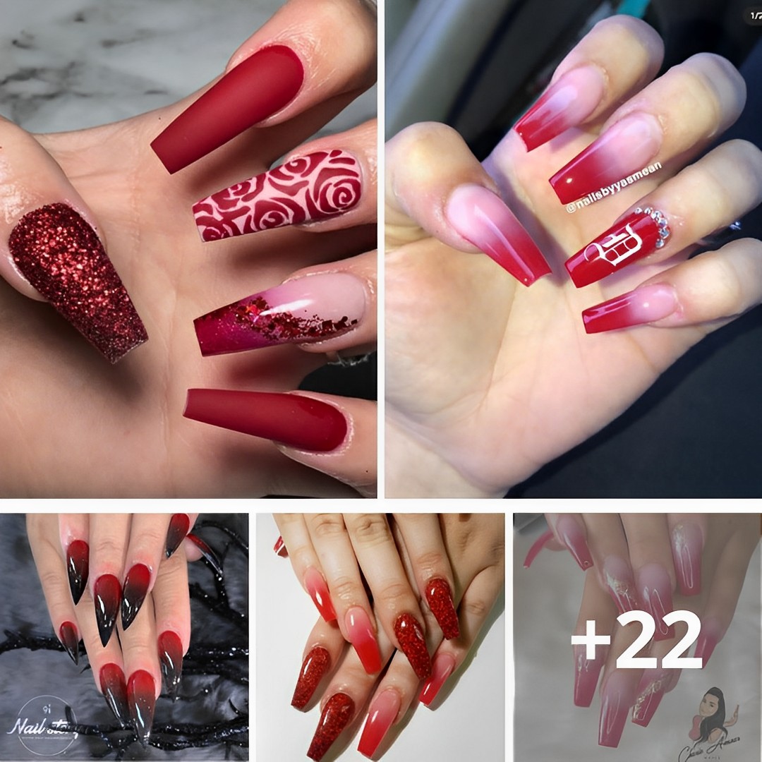 20+ Bold Red Ombre Nail Designs For 2023