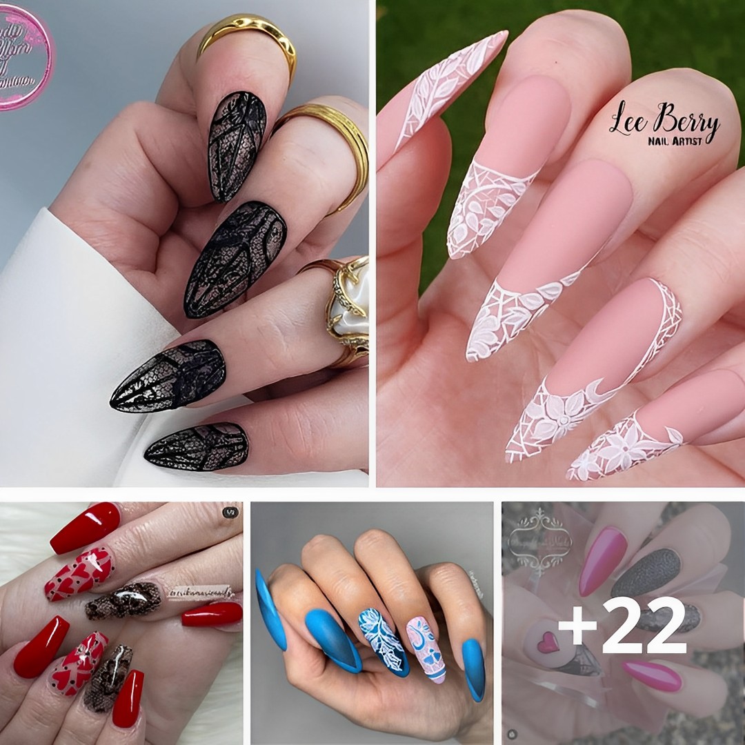 46 Beautiful And Artistic Lace Nails To try