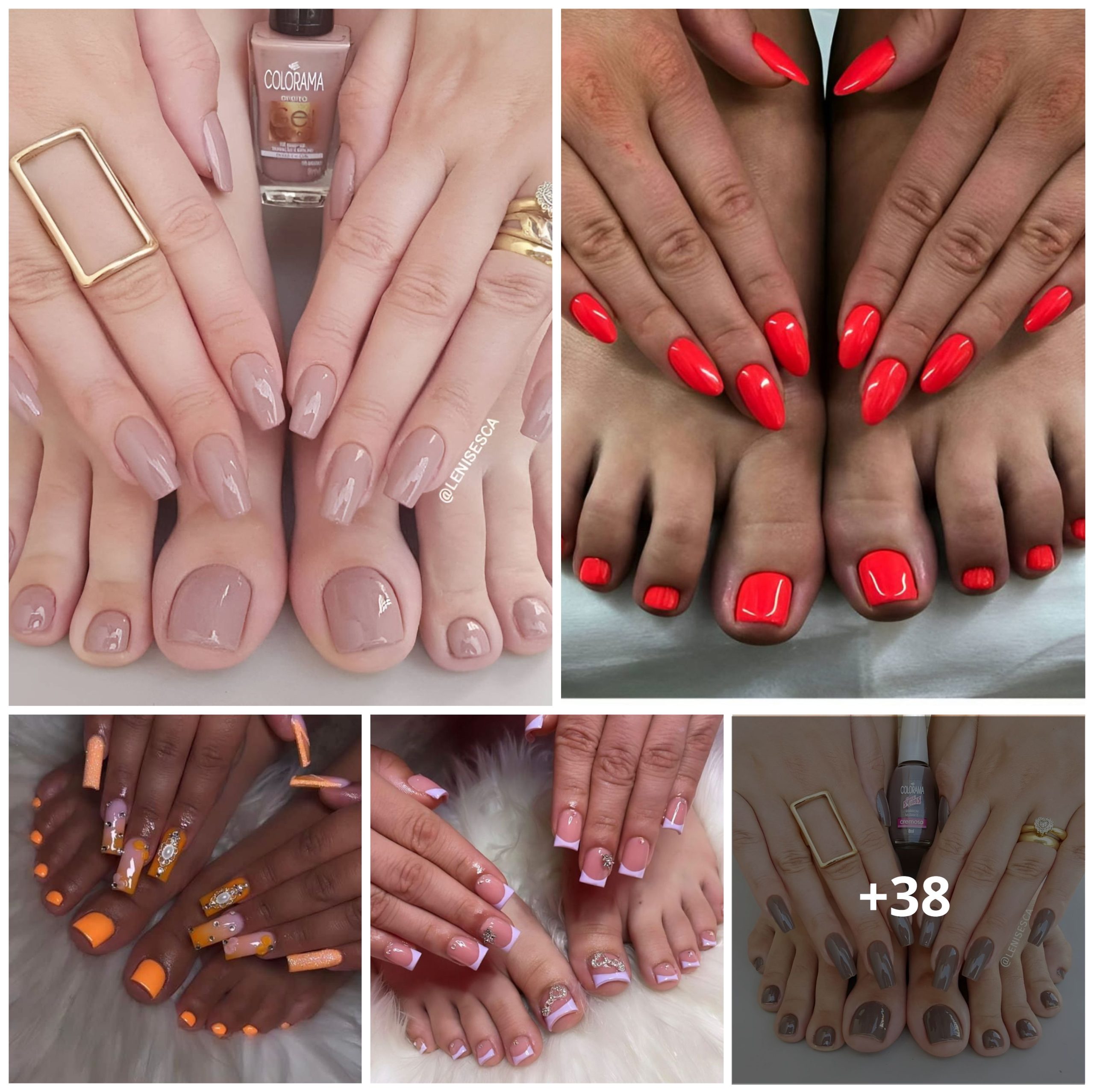 38 Perfectly Paired Nail and Toe Designs to Rock This Summer