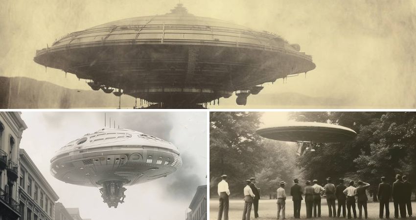 A Journey Back in Time: UFO Hovers Above a Charming 1800s Village!