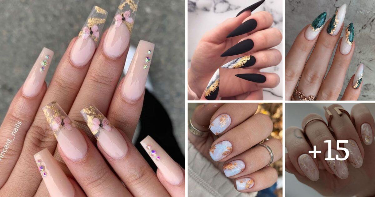 20 Enchanting Gold Foil Nail Designs