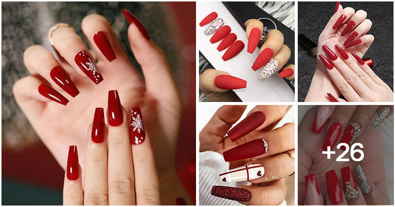 30 Red Coffin Nail Ideas That You Must Try In 2022