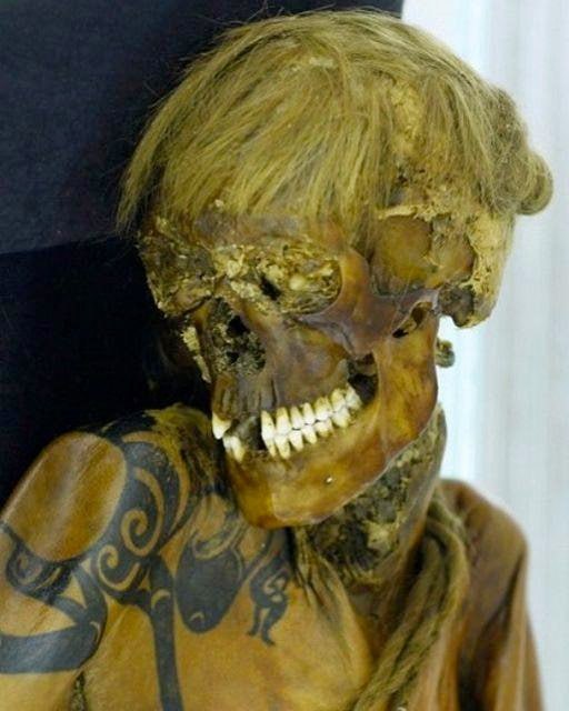 A mummified Scythian khan found in Tuva, Siberia (500 BC.)