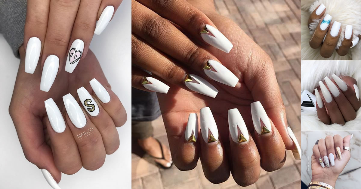 47 Impressive White Coffin Nail Designs You’ll Flip For In 2022