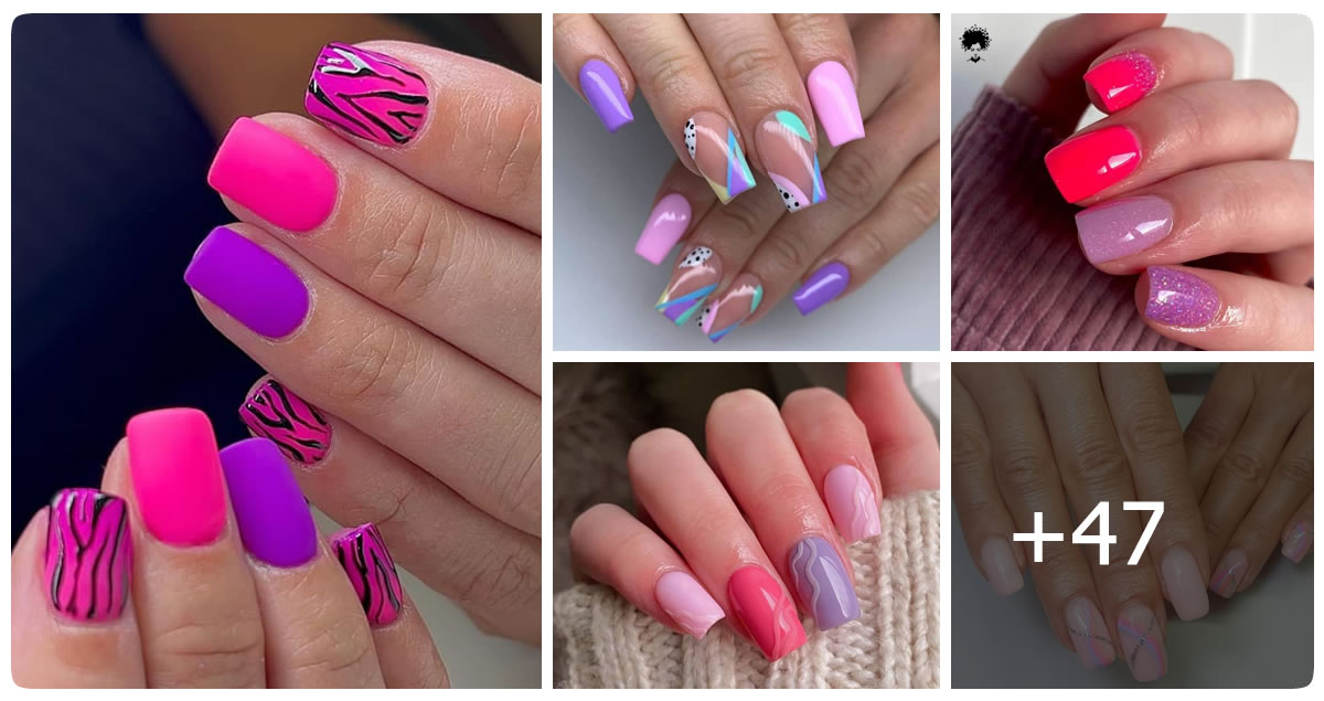 47 Pink and Purple Nail Designs You Need To Try In 2023