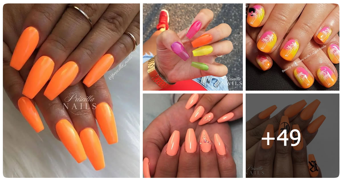 49 Reasons to Choose a Beautiful Orange Nail Design This Year