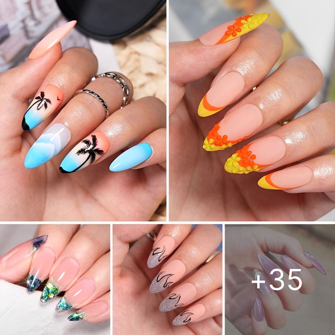 54 Elegant and Stylish Almond Acrylic Nails for Summer time Nails Designs 2024