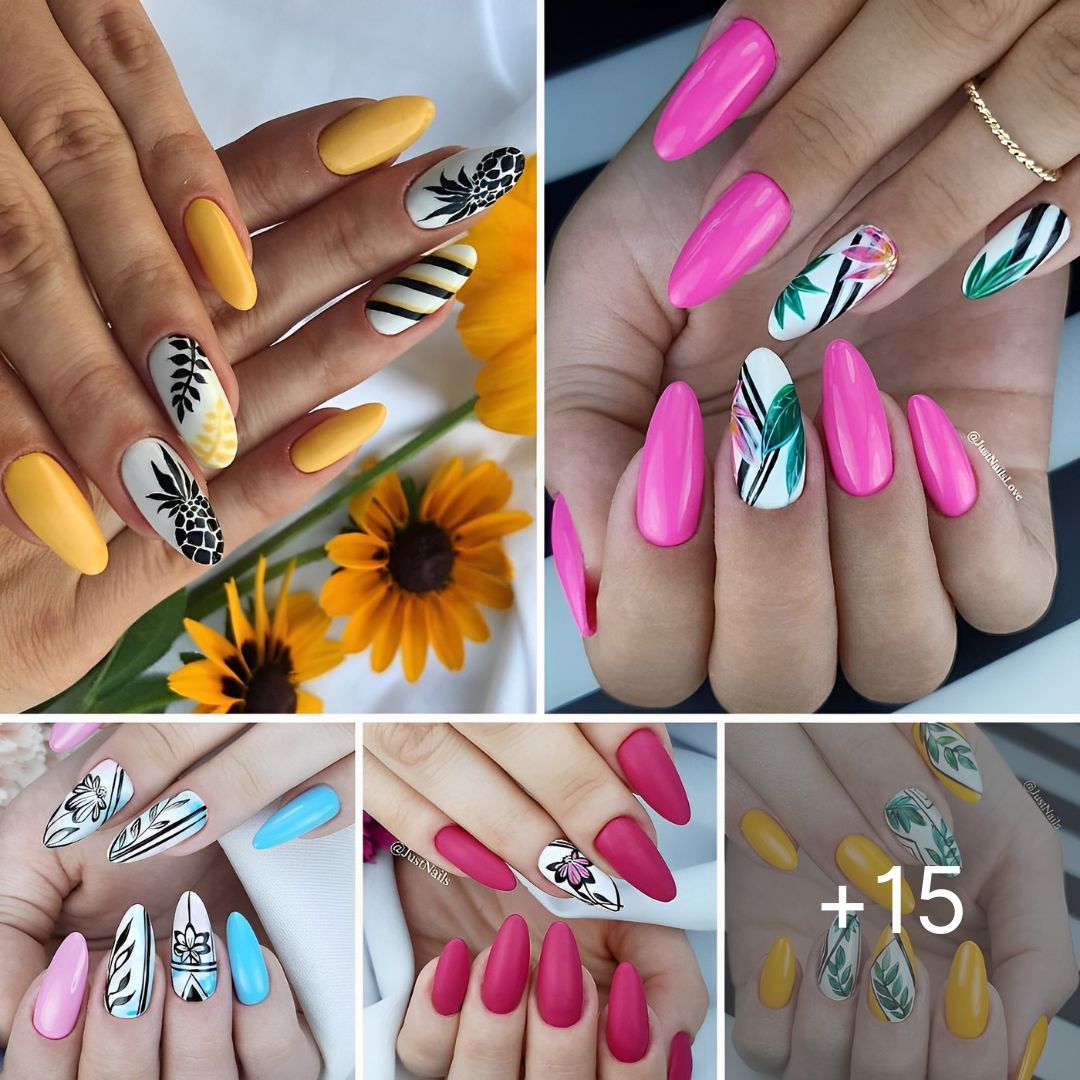 15+ Bright Manicure With Flowers