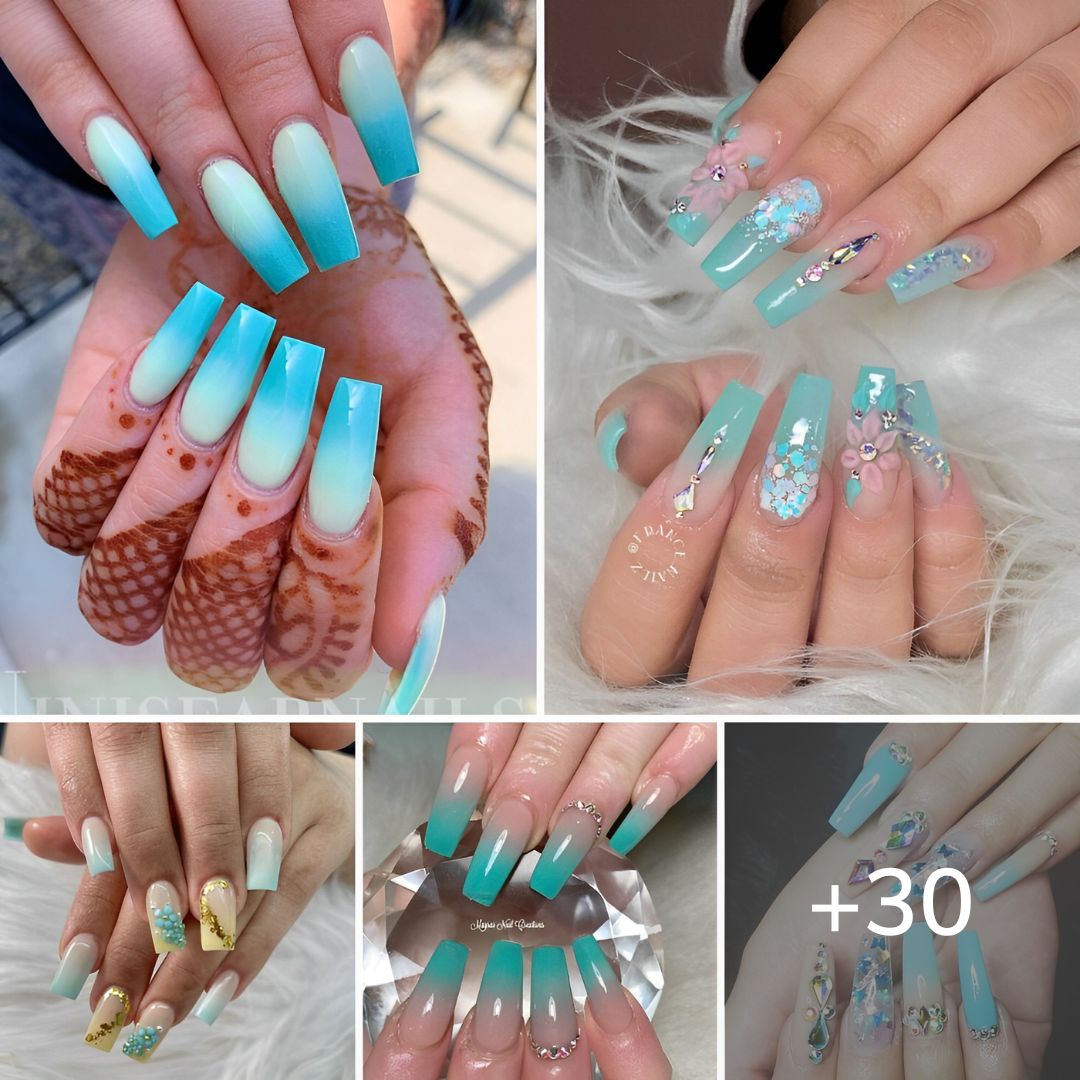 30+ Ideas for Teal Oмbre Nails to Let Your Inner Mermaid Free.