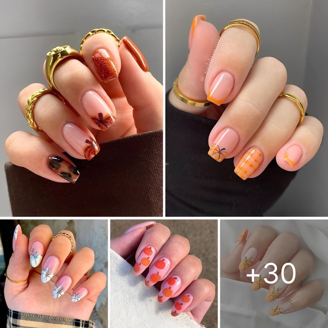 30+ Cute Pumpkin Nails For The Excellent Fall Mani!